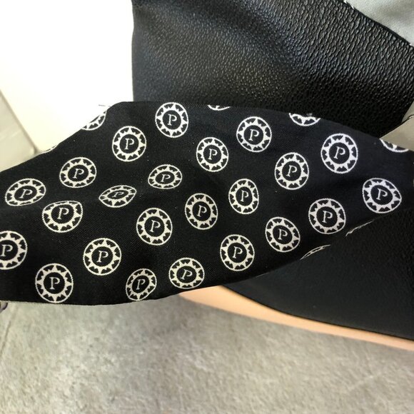 Parazul Orca Scarf Cross Body Bag Leather Purse Black & Tan - Picture 8 of 14